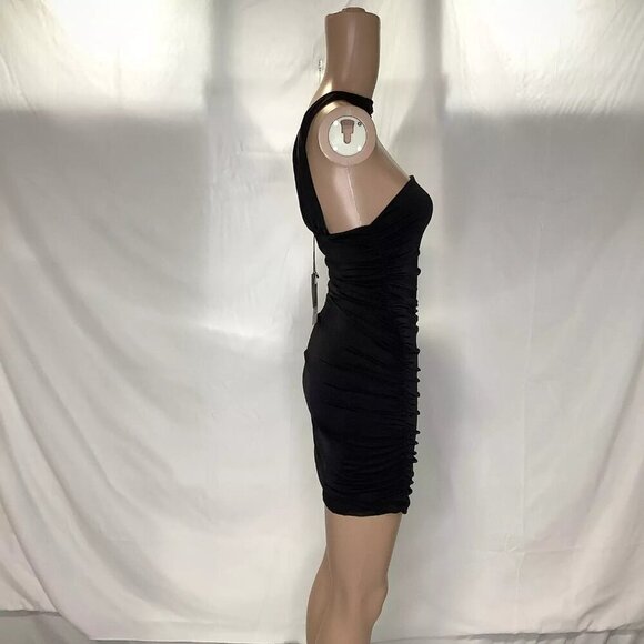 NEW SUPERDOWN Women's Dress Mini Strapless Ruched Size S Black - Picture 4 of 7